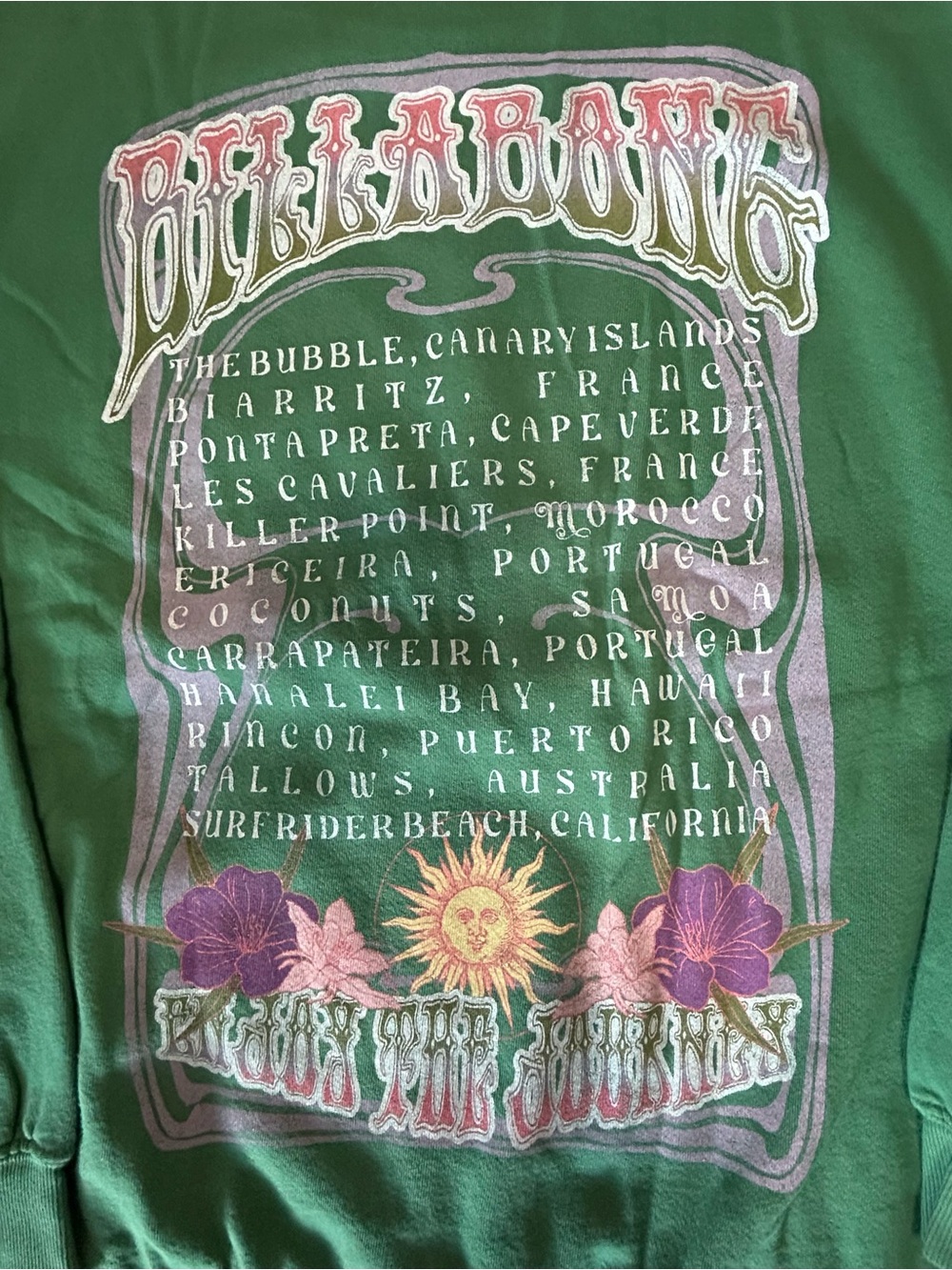NWT Billabong Women’s Oversized Green Graphic Ride In Crewneck Sweatshirt - Picture 8 of 14